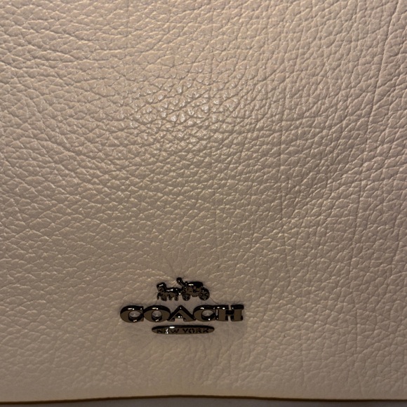 Coach Drew Satchel in chalk/white pebble leather with snakeskin detailing - Picture 2 of 10